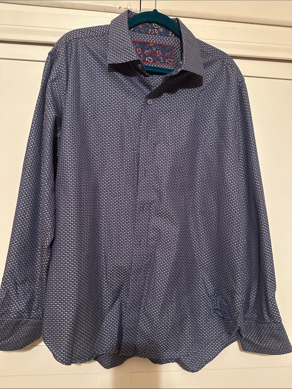Robert Graham Blue Patterned Button-Down Shirt Jacket